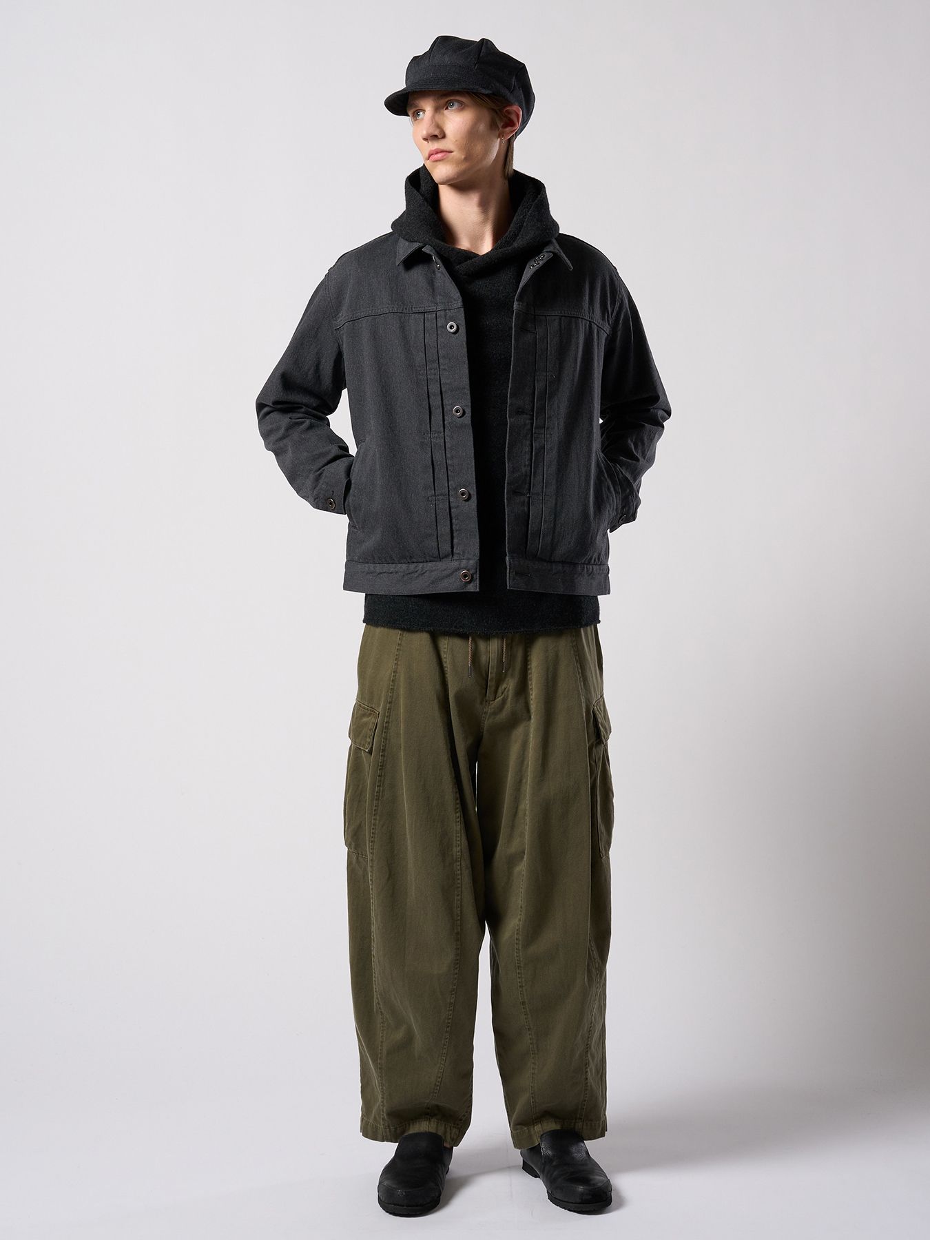 【予約品 4月19日(日) 18時締切】combination slip-on shoes / カーフレザー コンビネーション スリッポン シューズ / ブラック