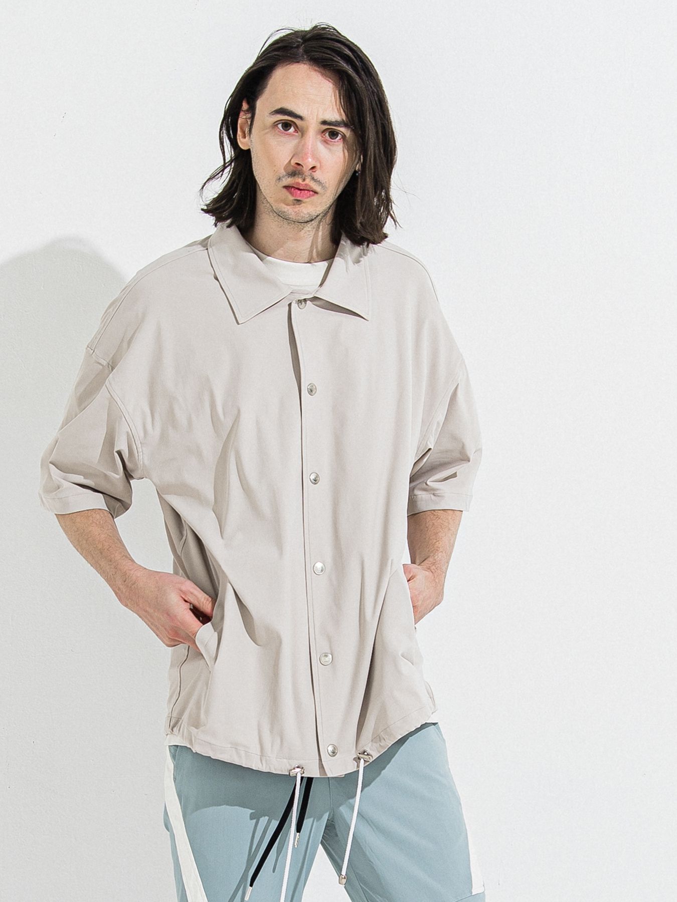 【予約品 】NYLON HALF COACH JACKET / グレージュ