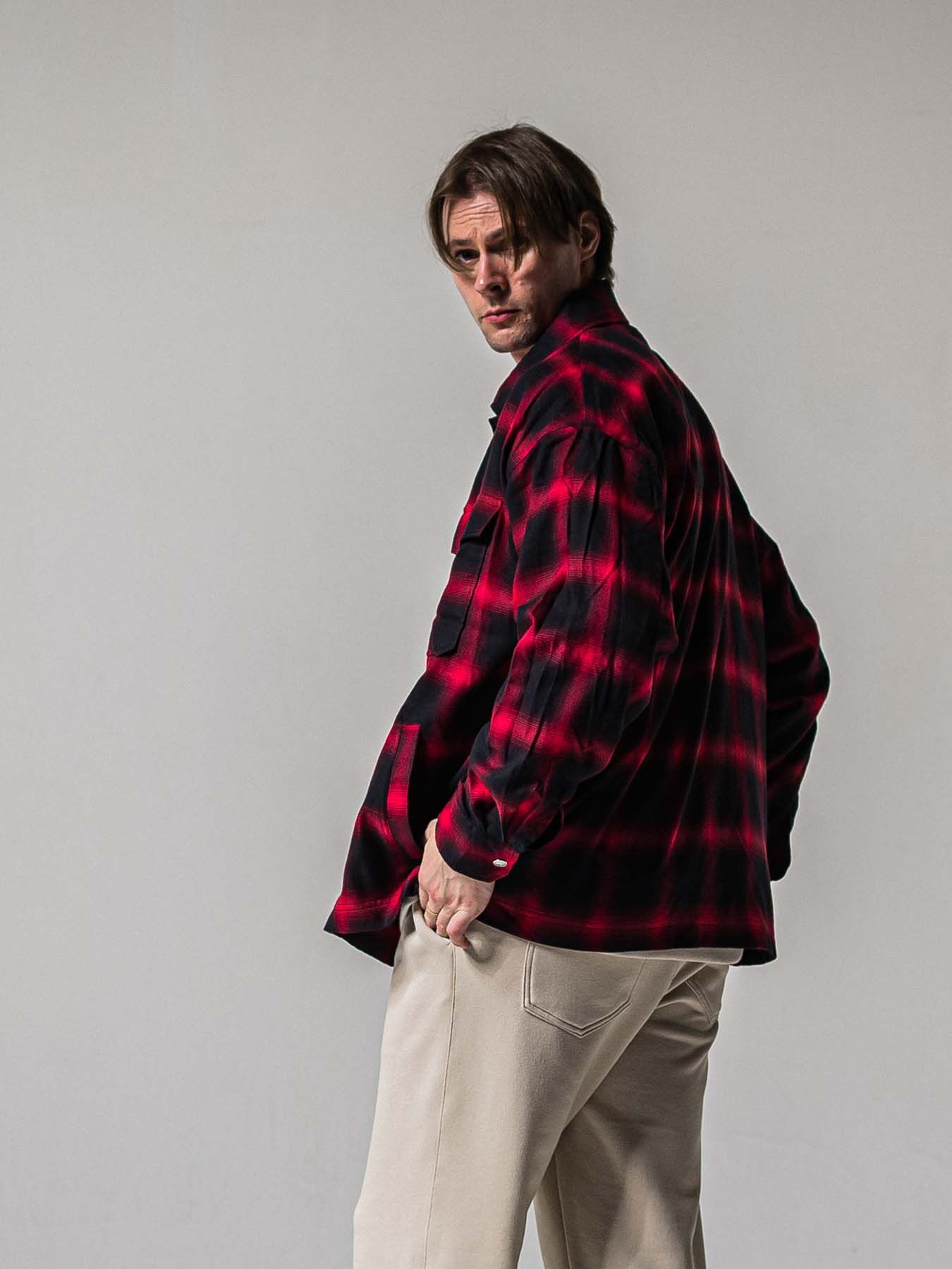 【予約品 11月16日(日) 締切】50s CHECK JK / オンブレチェック シャツジャケット / レッド