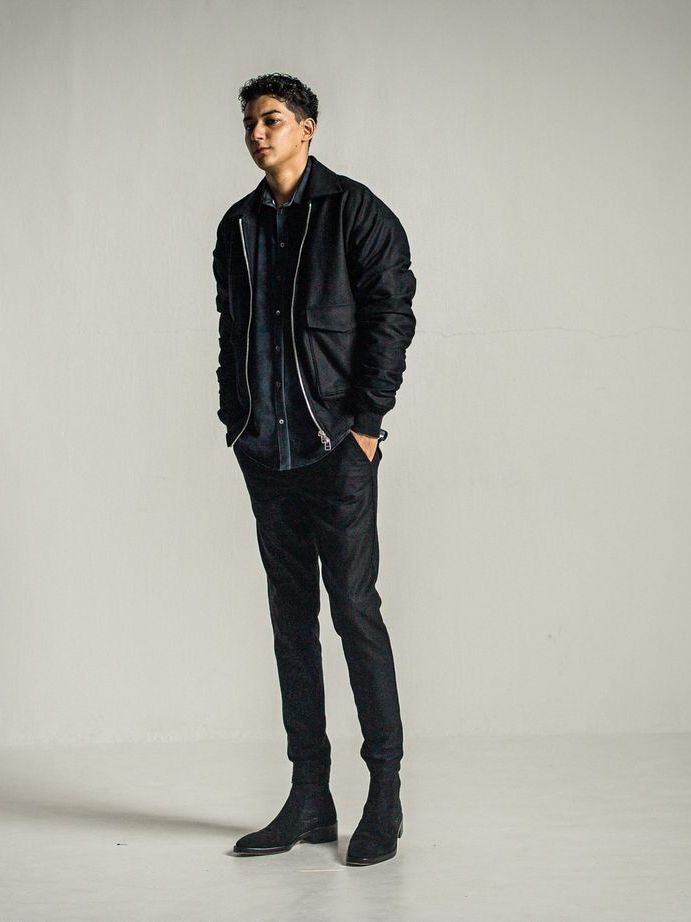 《予約9月1日18時締め》 PAT TIGHT EASY PANTS  / カシミアウールタイトパンツ / ブラック