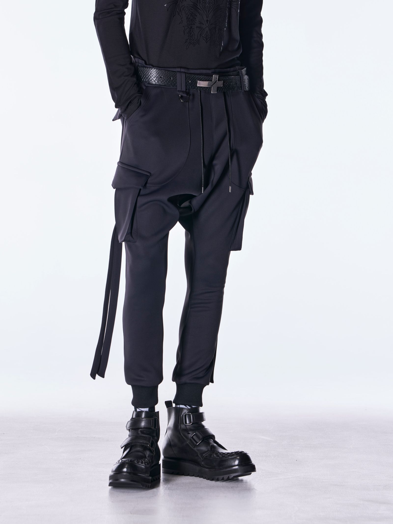 【予約品 6月29日(月) 締切】Double Knit Jersey Sarrouel Pants / サルエルパンツ / ブラック