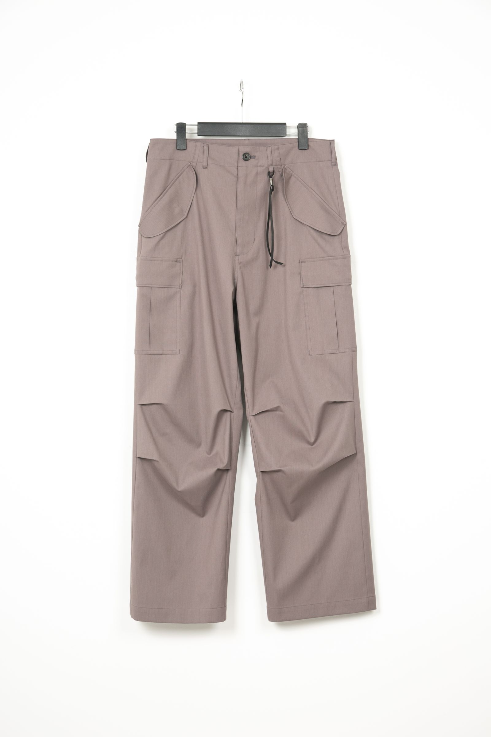 Cotton Polyester Plain Weave FieldCargo Pants  / コットンポリ プレーン ウィーブ フィールドカーゴパンツ / グレー