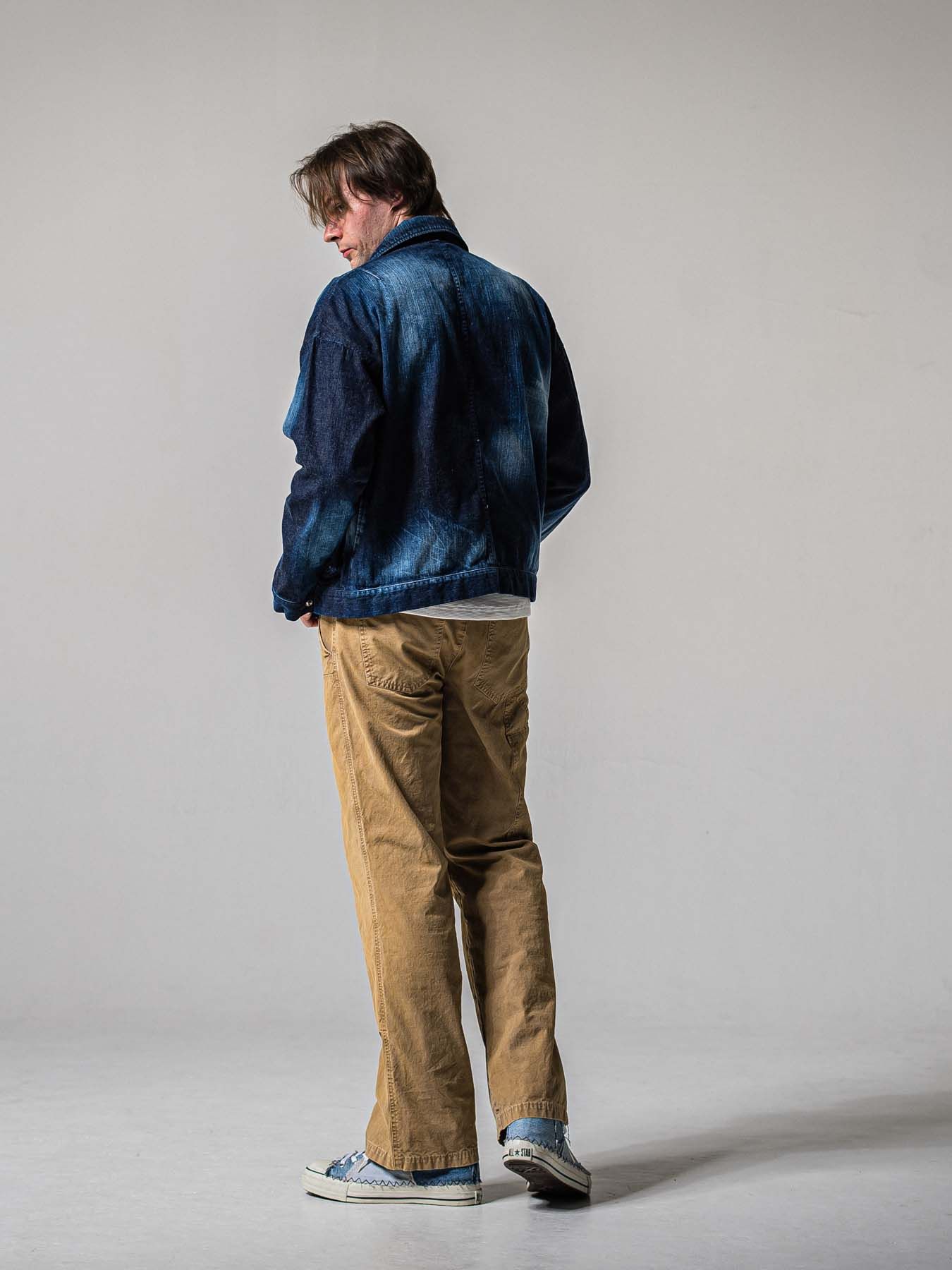 【予約品 11月16日(日) 締切】LDENIM AG FLIGHT JK / ライトデニム ミリタリージャケット / インディゴユーズド