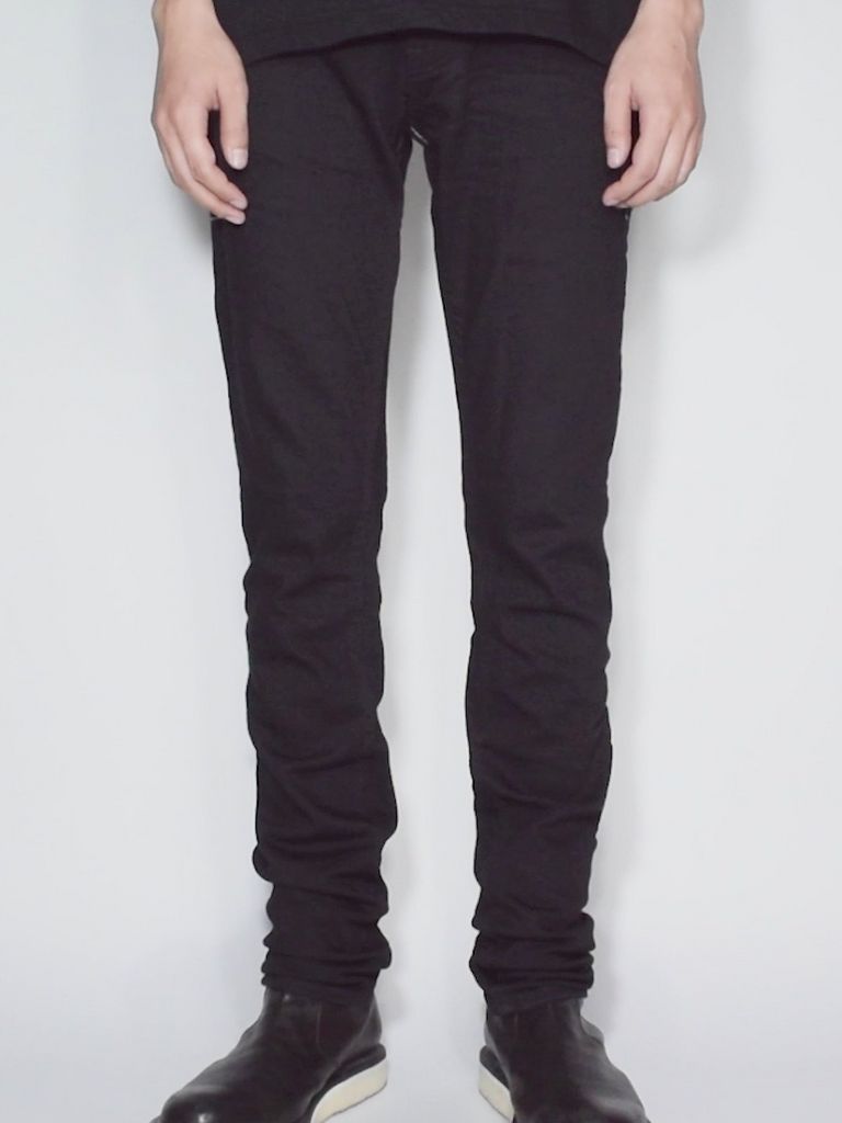 12.5oz Organic Cotton Stretch Denim Tight Straight Jeans / 12.5oz オーガニックコットン ストレッチデニム タイトストレート  / TIGHT JOE / ブラック ワンウォッシュ