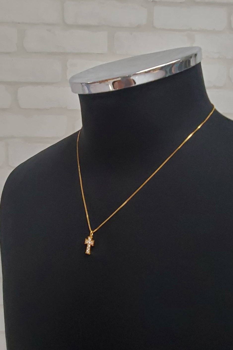 VII CROSS PENDANT / SV925.GD.DIA