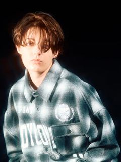 PATCH LOGO Embroidery Check Shirt / シャツ / ブラック