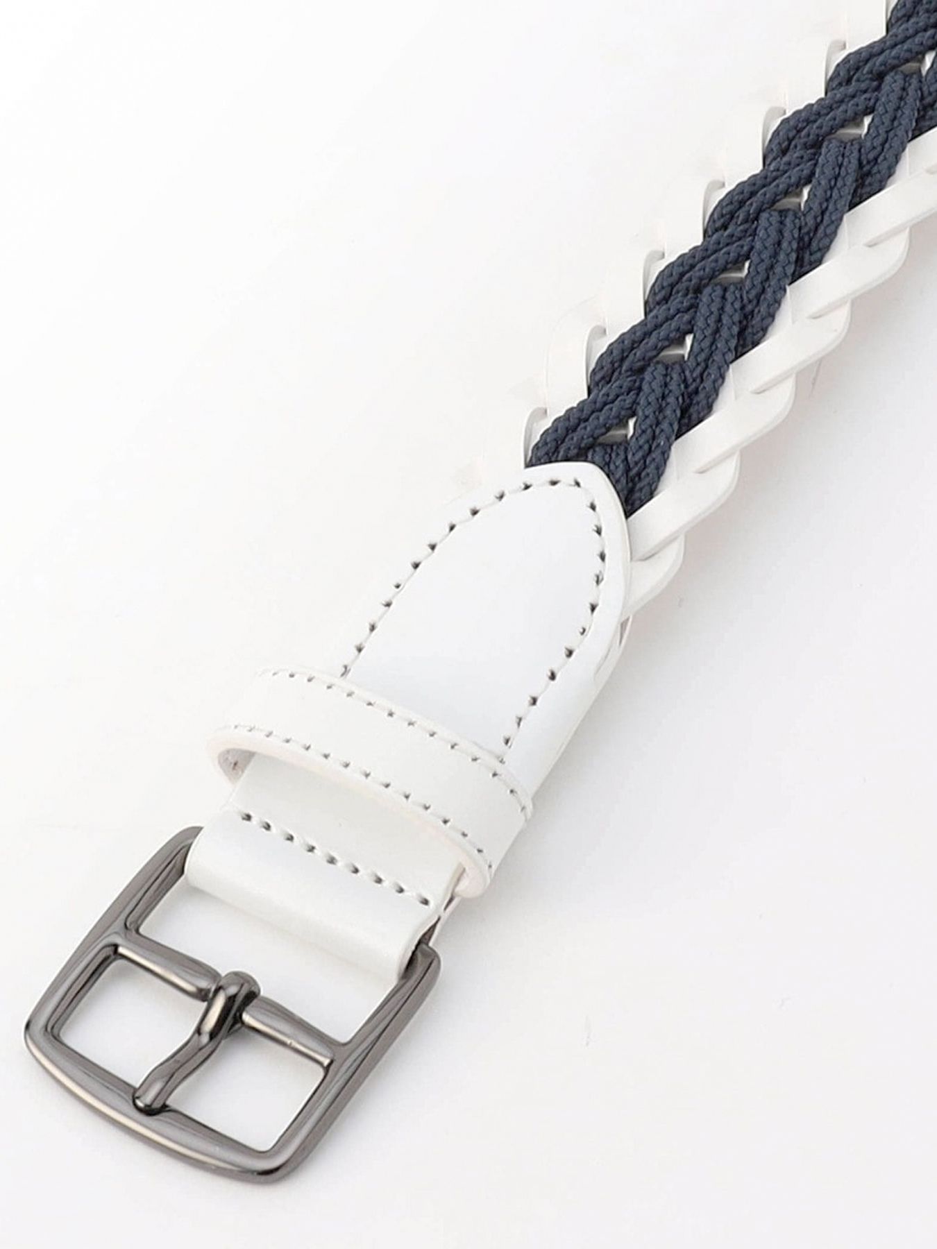 ナローコードメッシュベルト / ホワイト 【NICOLE CLUB FOR MEN】