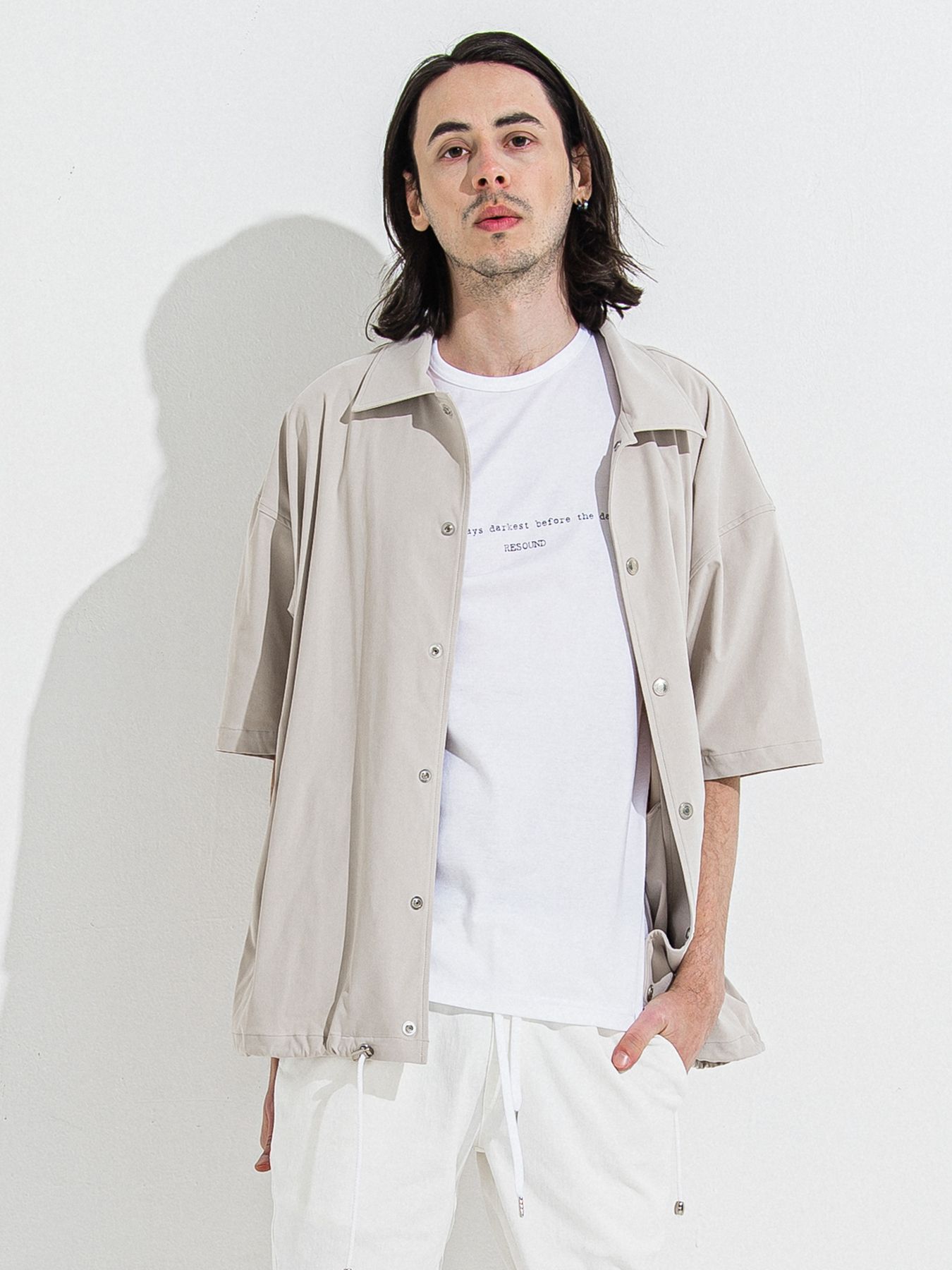 【予約品 】NYLON HALF COACH JACKET / グレージュ
