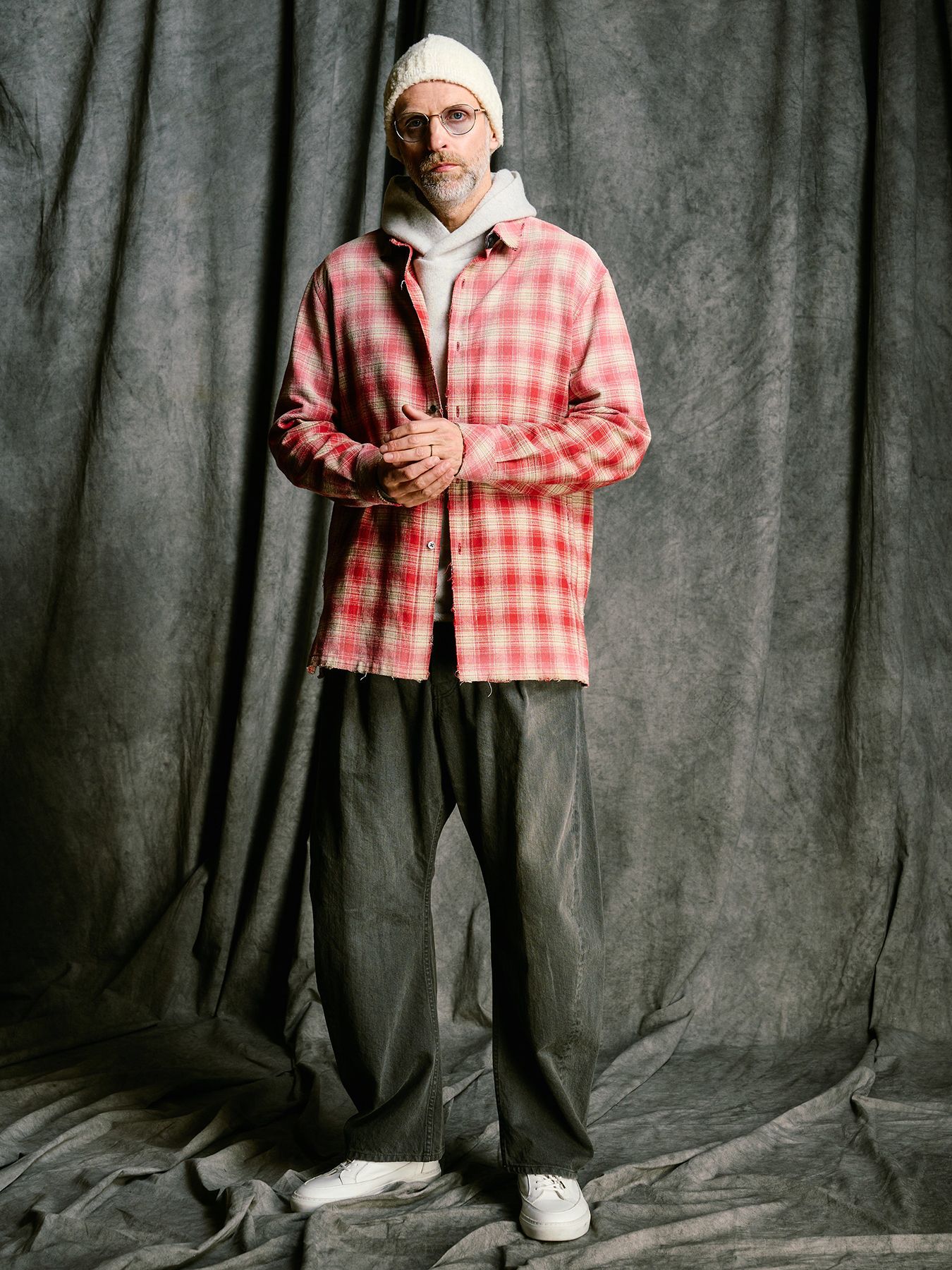 【予約品 4月19日(日) 18時締切】fancy yarn roll beanie / バルーン型ニットキャップ / ホワイト