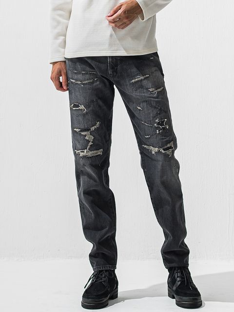 【予約品 9月6日(日) 締切】SCOTT JEANS / ライトオンスヴィンテージジーンズ / ブラック ユーズド