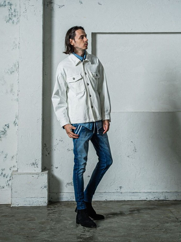 《予約11月17日19時締め》 EX denim jersey  EDGE   PT / ジャージ ダークインディコブルー
