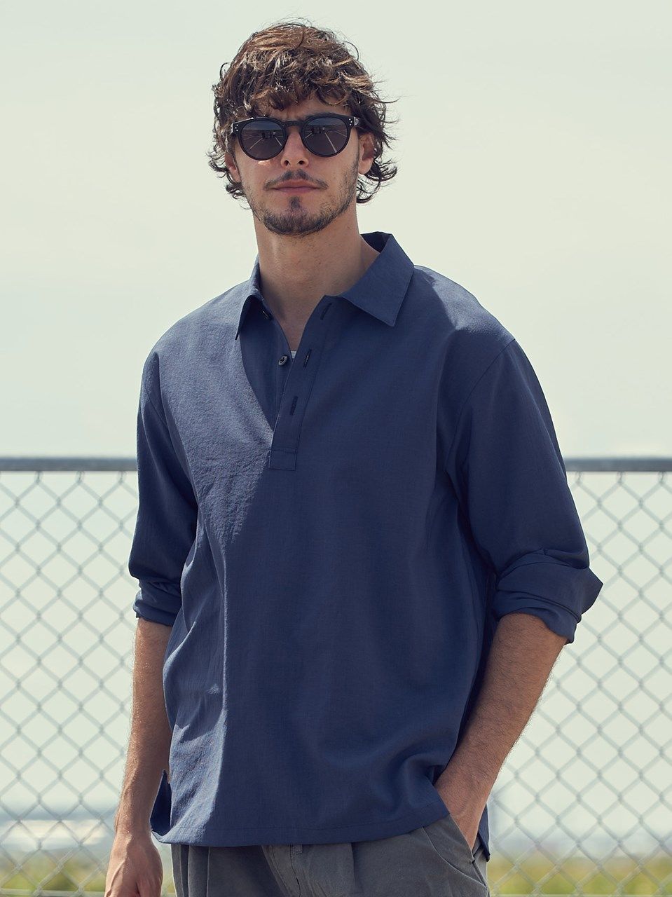 《予約品》 shirt pullover / プルオーバーシャツ / ネイビー