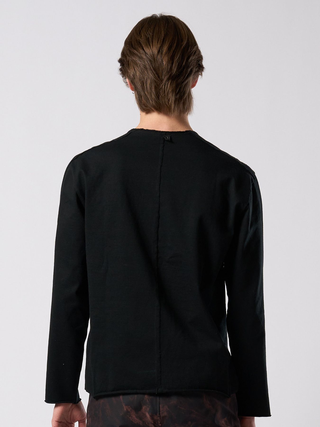 【予約品 4月19日(日) 18時締切】tight jersey cut-off L/S / タイトジャージー カットオフ ロングスリーブ / ブラック