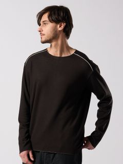 【予約品 4月19日(日) 18時締切】back boa cut-off crew / バックボア カットオフ クルーネック/ ブラック