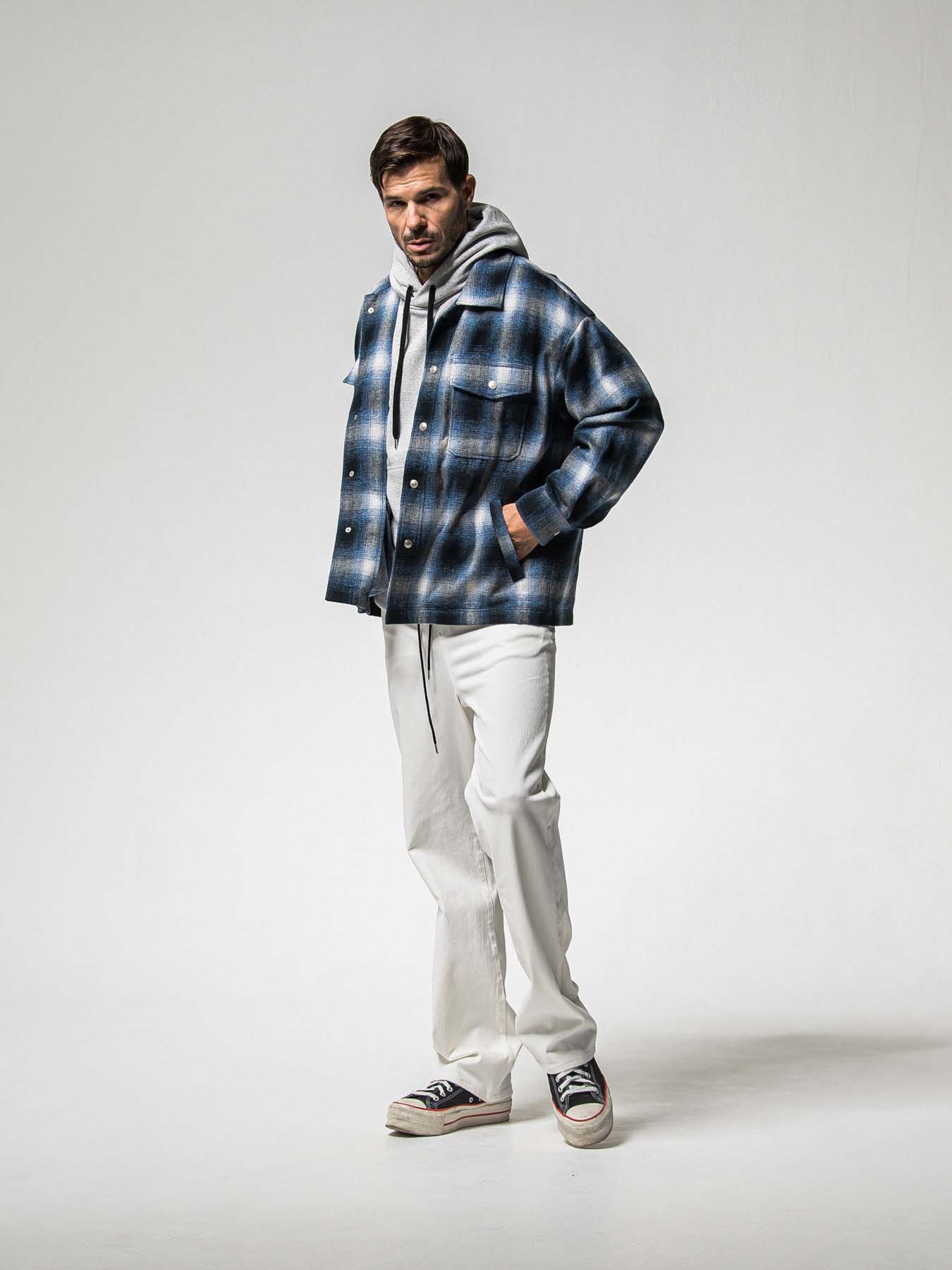 【予約品 8月31日(日) 締切】FLANNEL CHECK JK / フランネルチェック ジャケット / ブルー