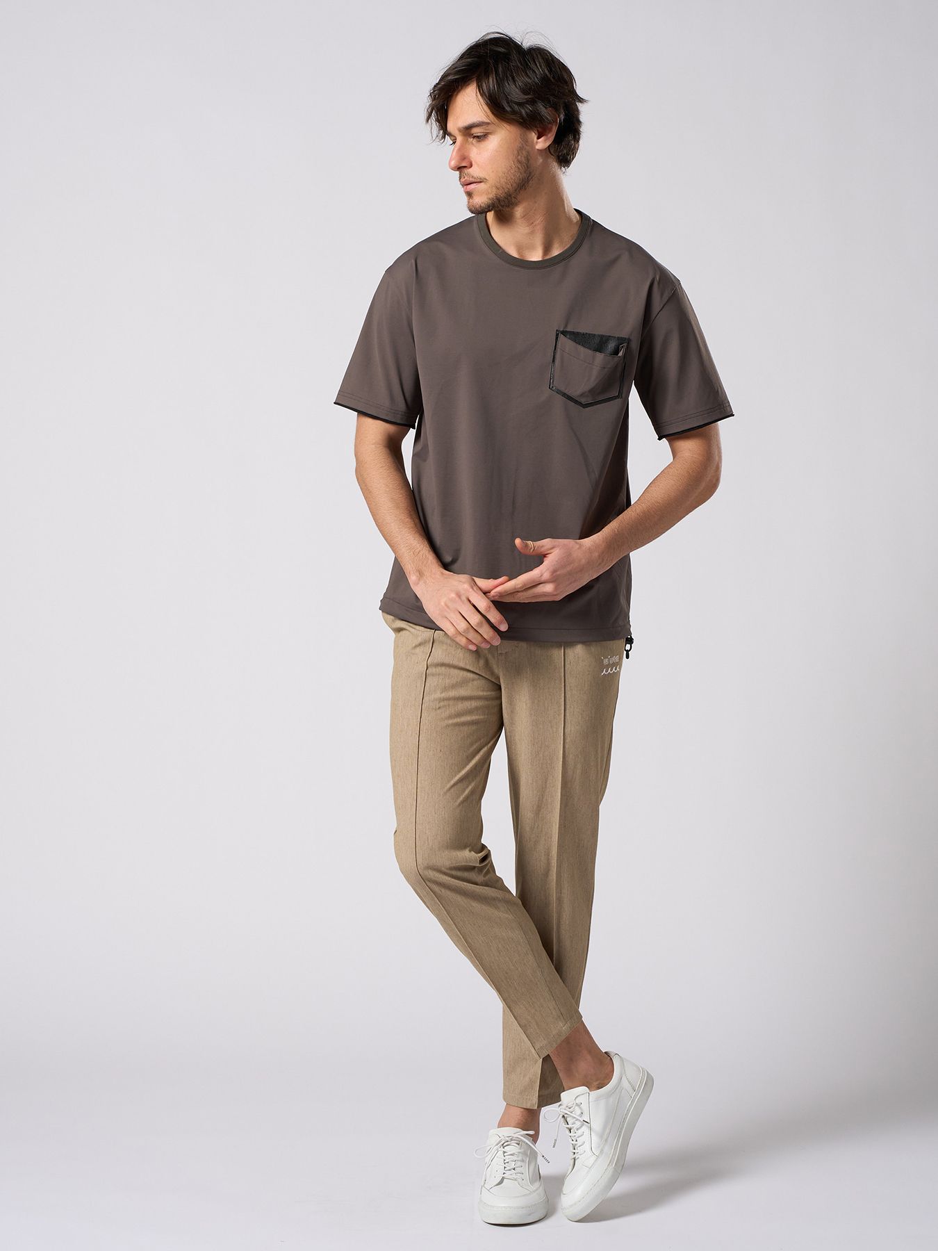 【予約品 1月25日(日) 締切】muta × wjk collection：smart pin-tuck slacks  / スマートピンタック スラックス / キャメル