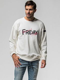 【予約品 8月31日(日) 締切】FRIDAY OLD LOGO VEROURS FLEECE TRAINER / FRIDAYコラボ オールドロゴ ベロアフリース トレーナー / ホワイト