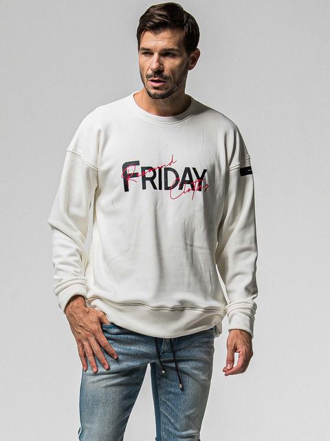 【予約品 8月31日(日) 締切】FRIDAY OLD LOGO VEROURS FLEECE TRAINER / FRIDAYコラボ オールドロゴ ベロアフリース トレーナー / ホワイト