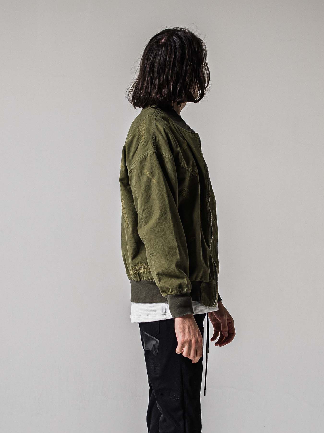 【予約品 11月16日(日) 締切】LIGHT DAVID JACKET / ドロップショルダー フライトジャケット / カーキクラッシュ