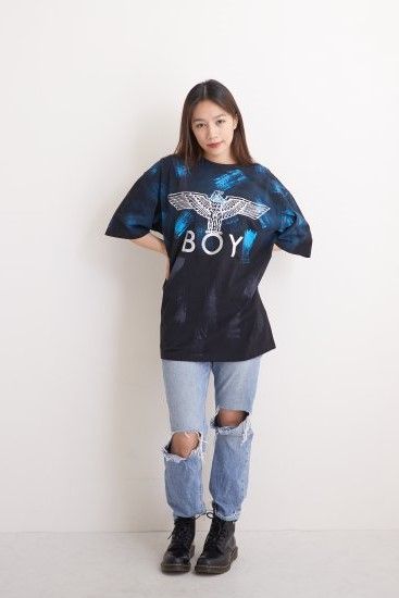 BRUSH DYE EAGLE T-SHIRTS/ ブルー 【BOY LONDON】
