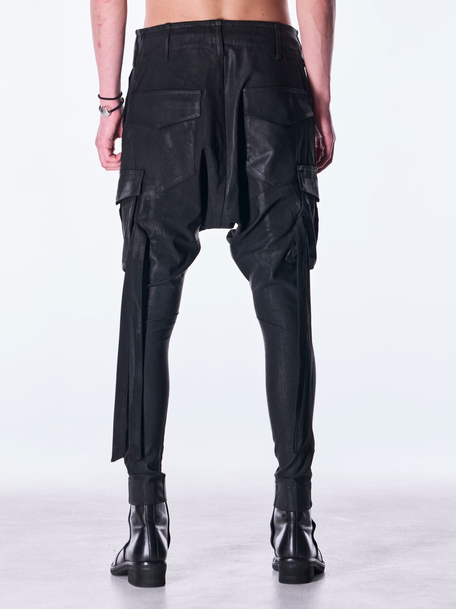 【予約品 6月29日(月) 締切】Coating High Tension Jersey Sarrouel Pants / コーティング サルエルパンツ / ブラック