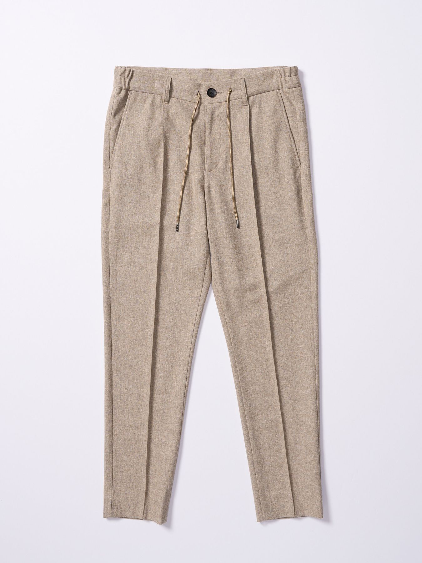 【予約品 4月19日(日) 18時締切】comfort pin-tuck slim slacks / コンフォート ピンタック スリムスラックス / ネイビー