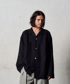 【予約品10月20日(日）締め】 ALBA / ギャザーシャツ / ブラック