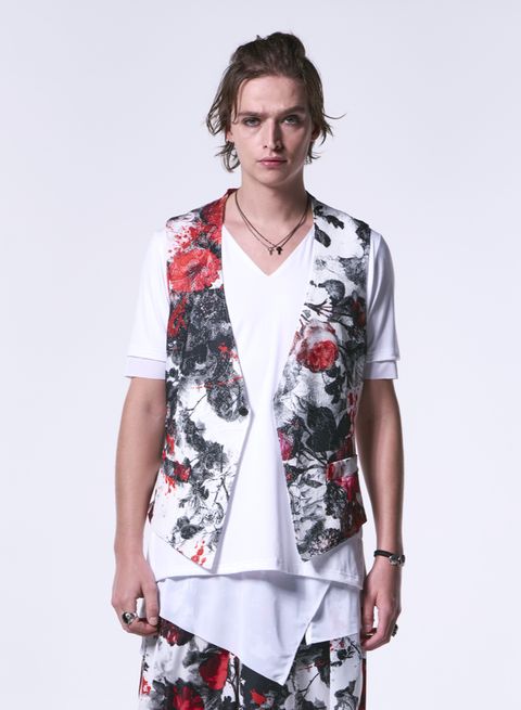 《予約品》 LaceUpVest / レースアップベスト / ホワイト＆レッド
