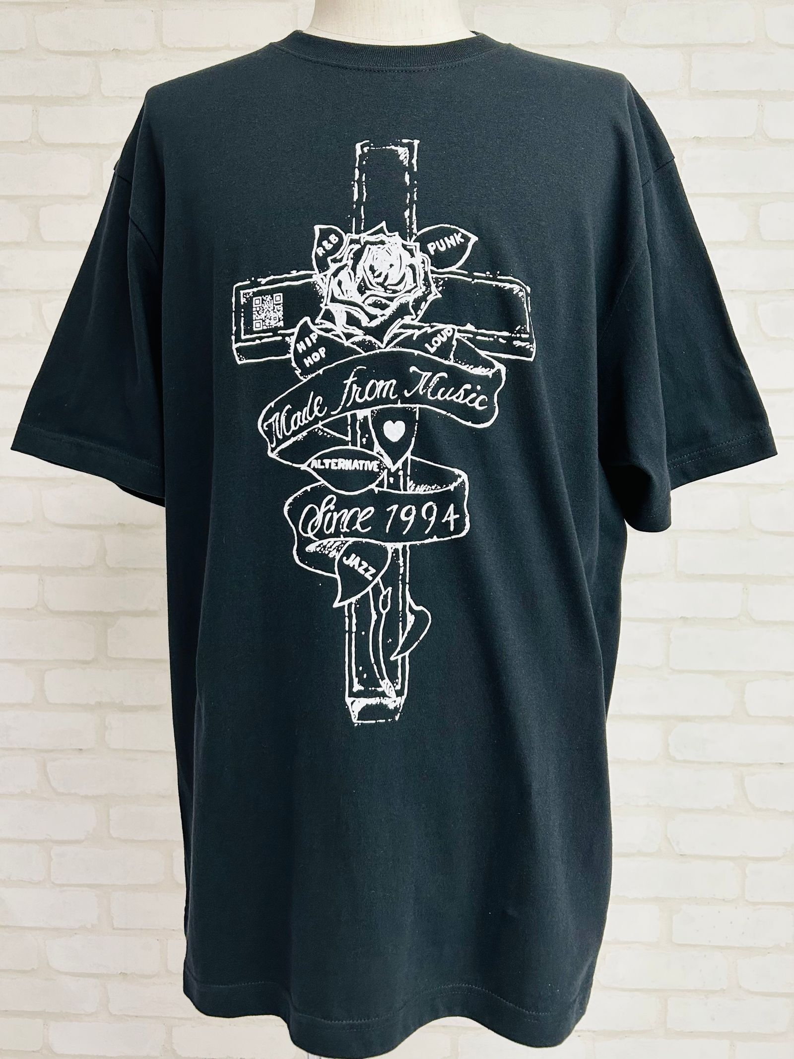 GODSIZE ローズクロス フロントバックプリントTシャツ