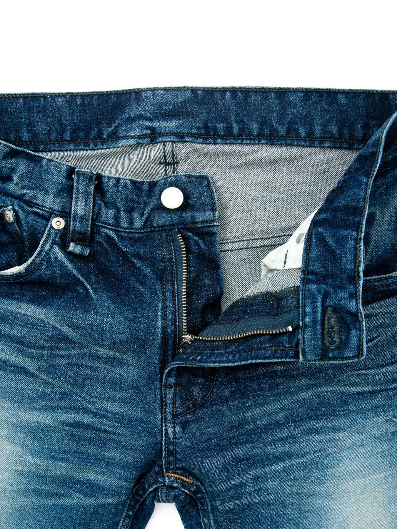 【予約品 10月12日(日) 締切】12.5oz Organic Cotton Stretch Denim Tight Straight Jeans / 12.5oz オーガニックコットン ストレッチデニム タイトストレート  / TIGHT JOE  / インディゴ（ユーズド加工）