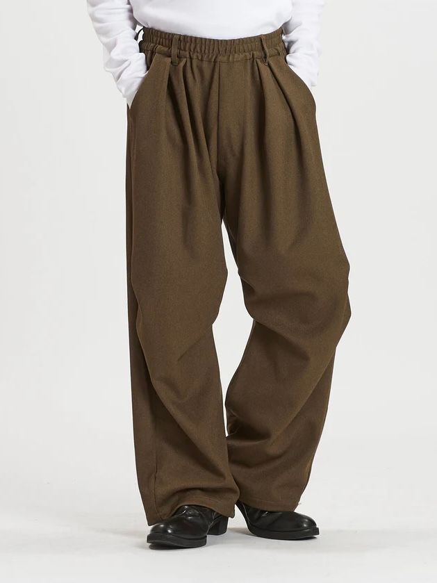 ツータックイージーパラシュートトラウザーズ ブラウン【NOID.】