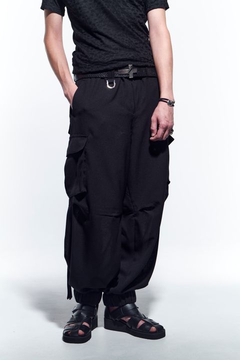 《予約品》 WideCargoPants カーゴパンツ Mesh / Black 【kiryuyrik】 3月入荷予定