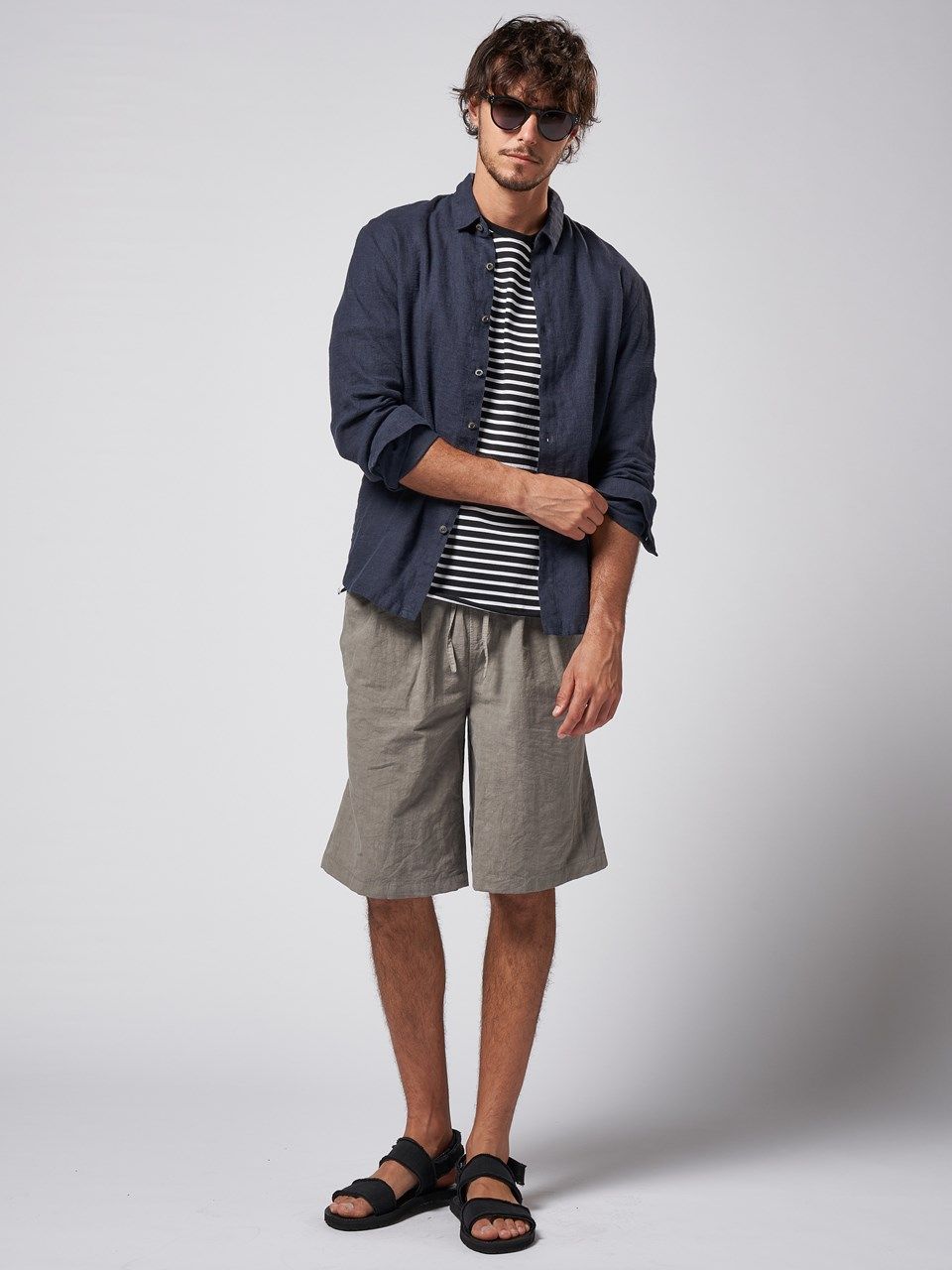 《予約品》 short point collar shirt / カラーシャツ / ネイビー