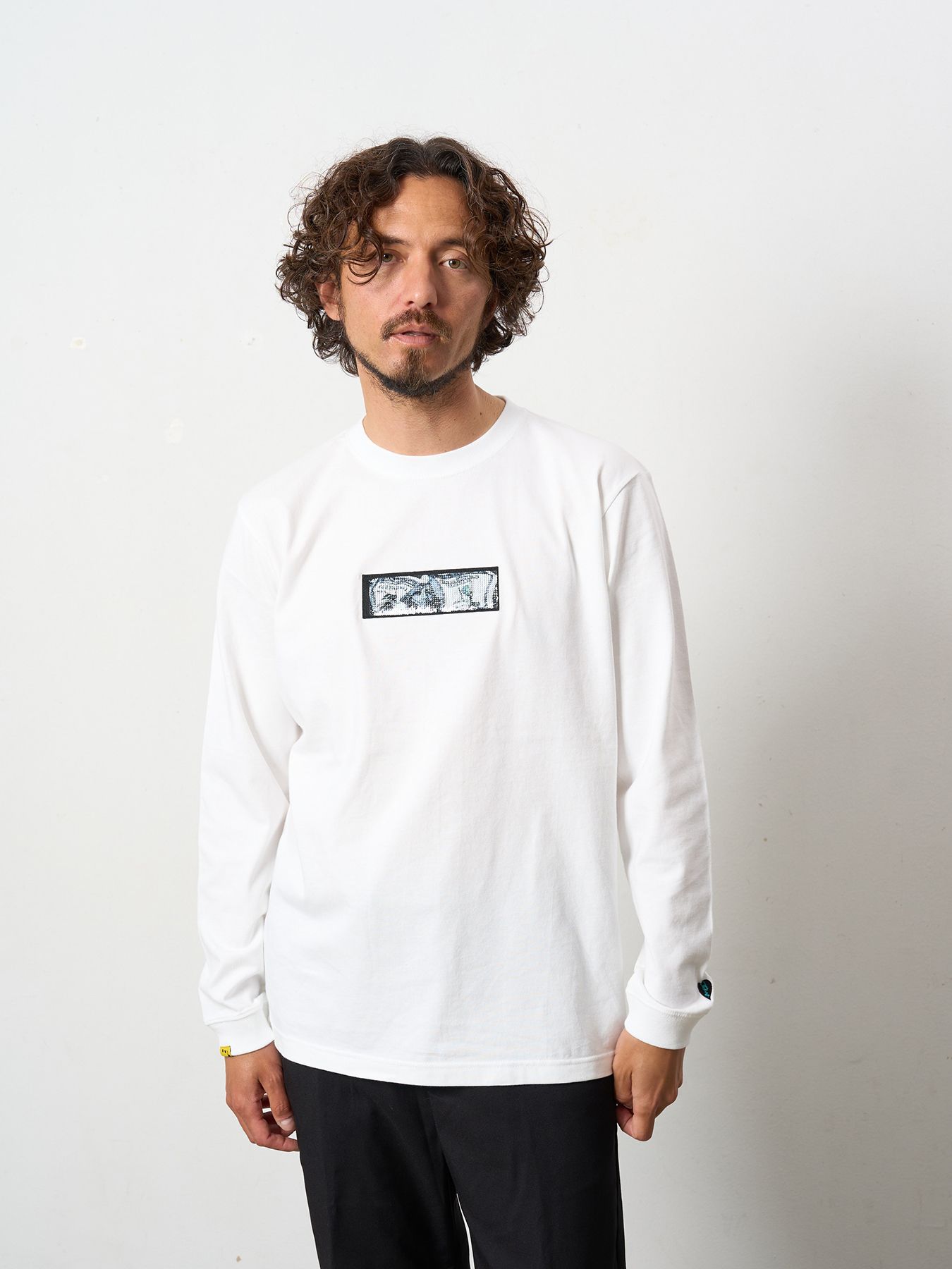 【予約品 5月8日(木) AM10時 締切】 5.6ozコットン天竺 スターグラムハート＆シークインLS Tシャツ / ホワイト