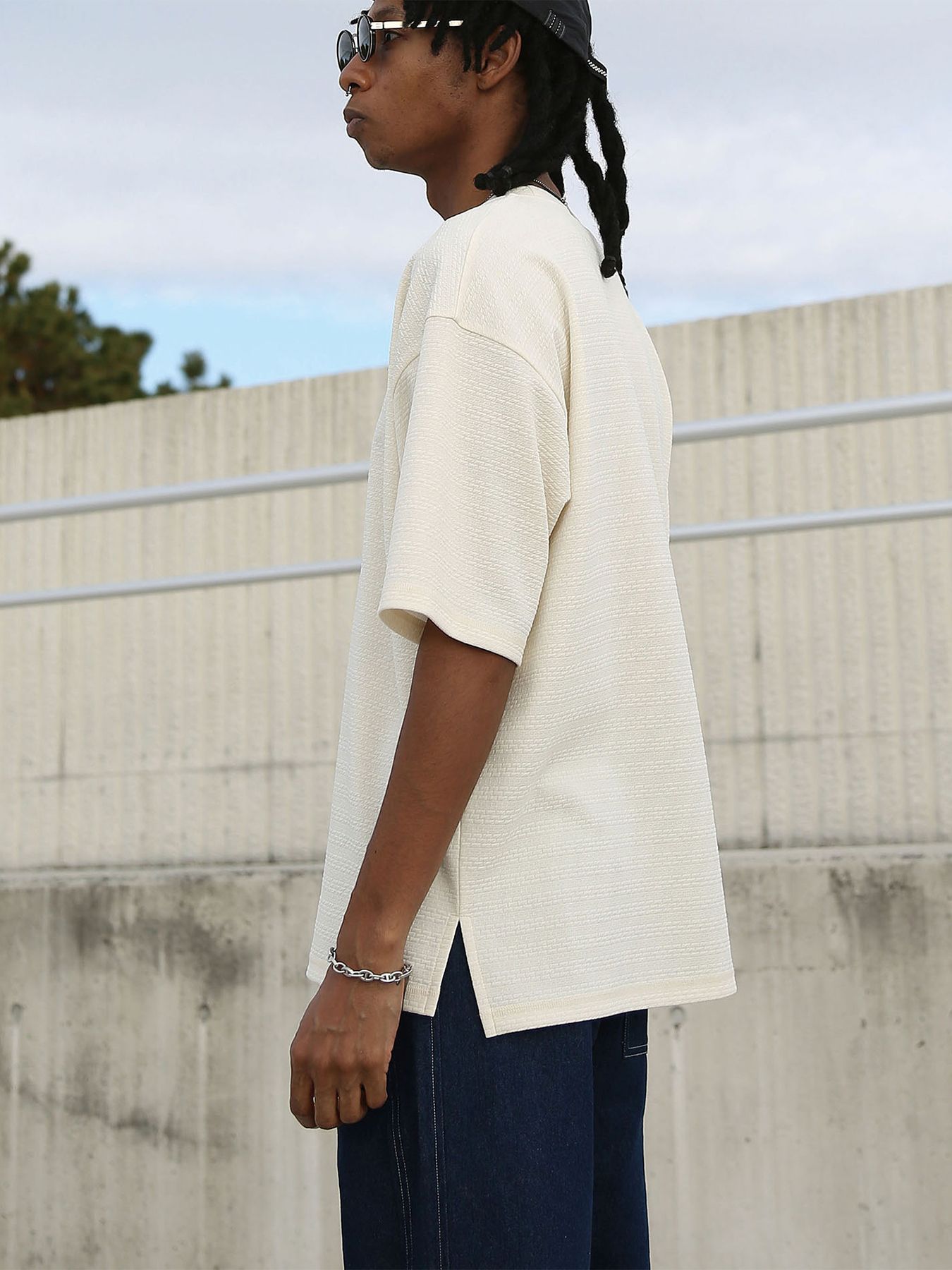 KNIT-BORDER CUTSEW / ニットボーダーカットソー / オフホワイト【QUOLT】