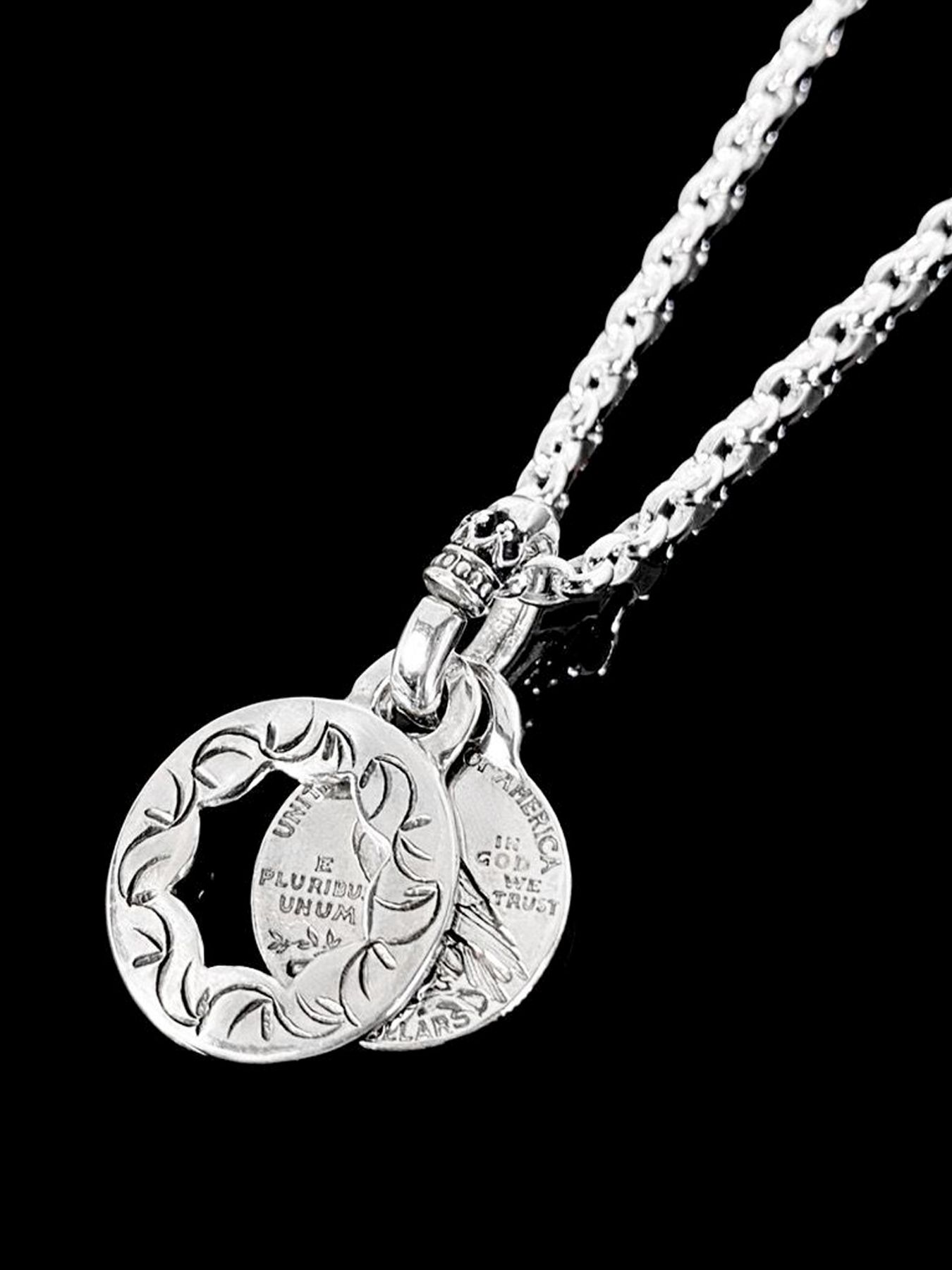 《受注生産》CUT OUT FLOWER with COIN NECKLACE / フラワープレート＆コインネックレス / 注文から1～2週間後入荷予定