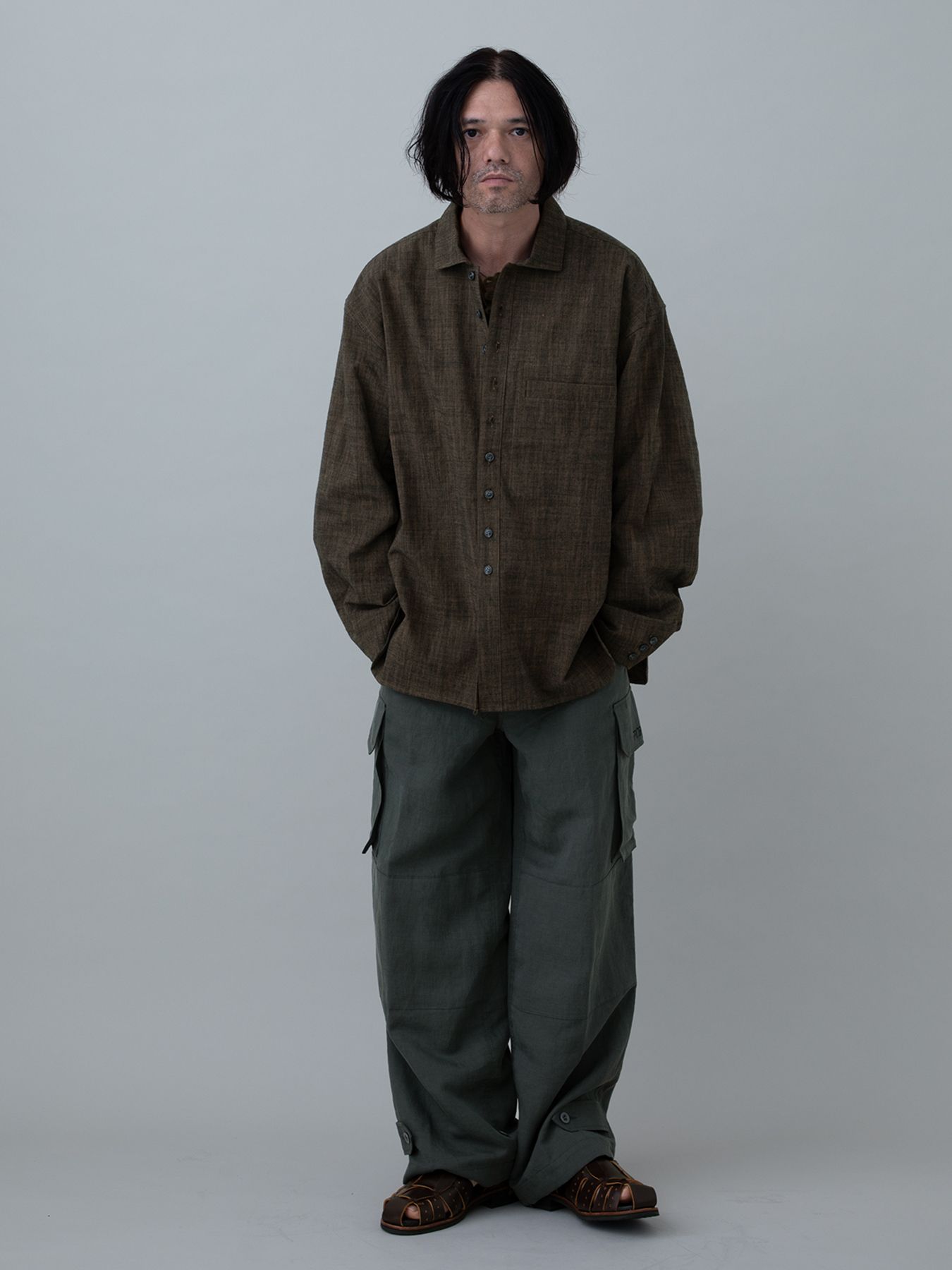 【予約品 10月26日(日) 締切】GERMANSHIRT / コットンシャツ / BROWN