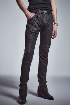 ZIP CURVE PANTS コーティングスエード