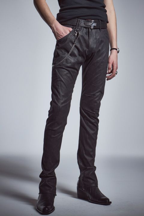 ZIP CURVE PANTS コーティングスエード