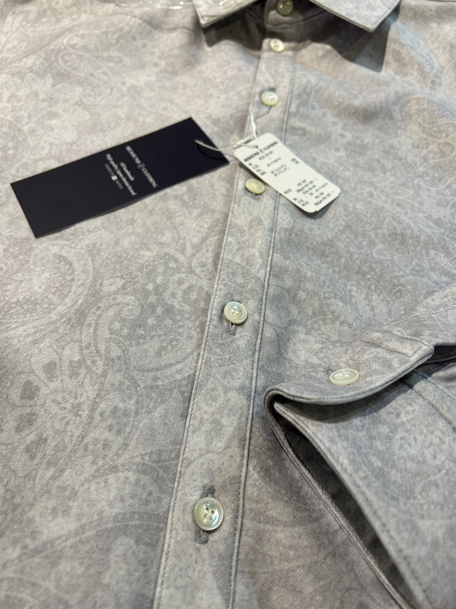 NYLON jack shirts / ナイロンシャツ / ペイズリーグレー