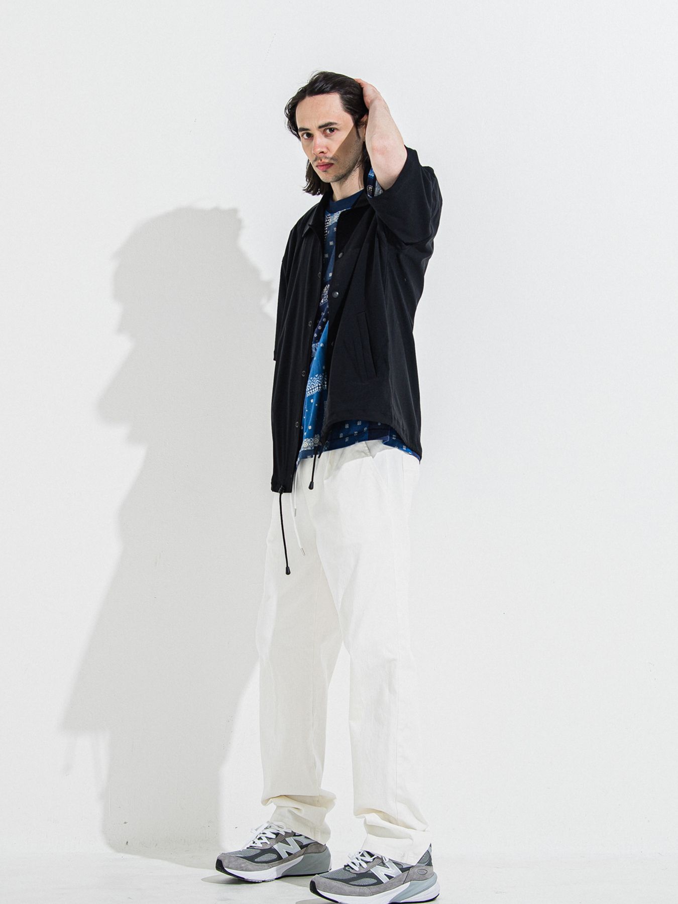 【予約品】NYLON HALF COACH JACKET / ナイロンハーフコーチジャケット / ブラック