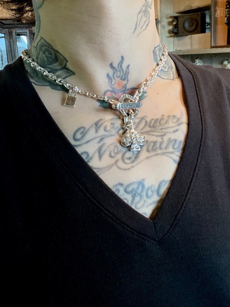 《受注生産》 CHAIN NECKLACE T-BAR [SPIKE : SPADE] / スパイクスペードTバーネックレス/ 注文から2～3週間後入荷予定