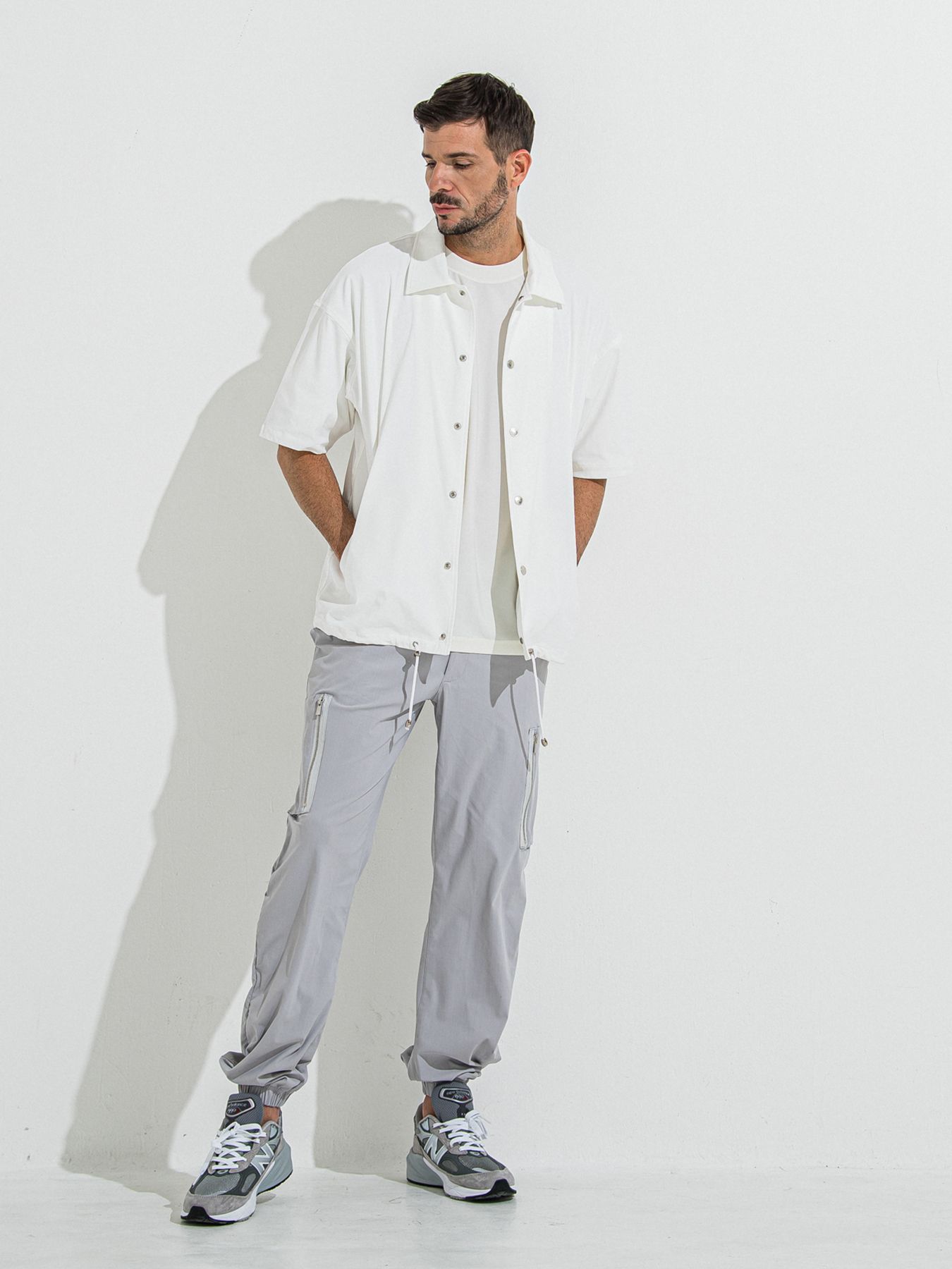 【予約品 】NYLON HALF COACH JACKET / ナイロンハーフコーチジャケット / ホワイト