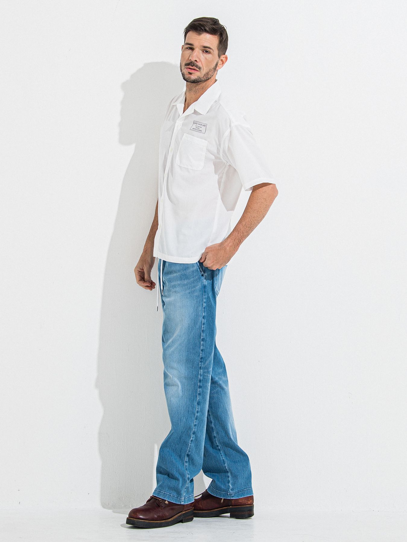 DENIM JERSEY WIDE PT / デニムジャージワイドパンツ / ライトインディゴ