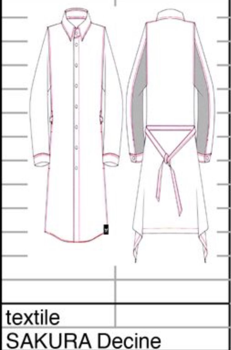 【予約品 7月13日(日) 締切】Flare Shirt / フレアシャツ / サクラ ブラック&ピンク