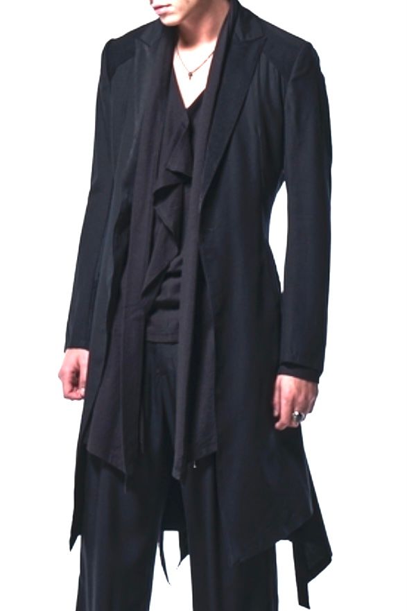 《予約品》 FlarePeackedJacket / 裾フレアピークドロングブラック 【kiryuyrik】 2023年4月以降入荷予定