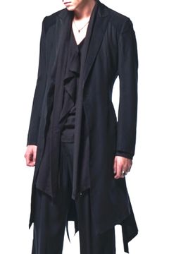 《予約品》 FlarePeackedJacket / 裾フレアピークドロングブラック 【kiryuyrik】 2023年4月以降入荷予定