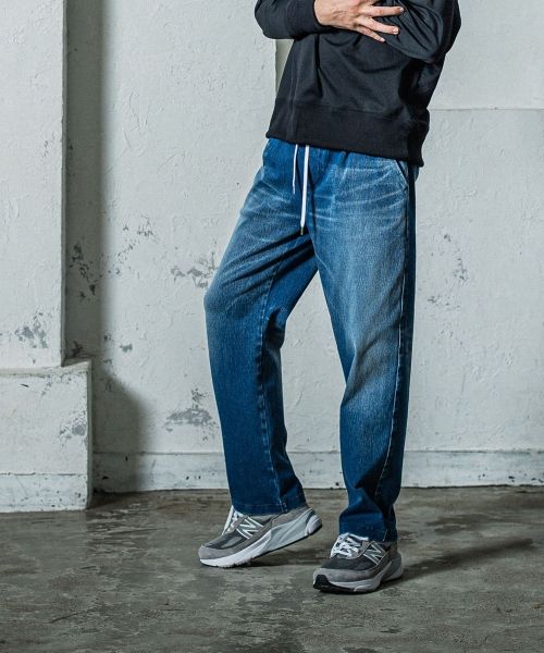 《予約11月17日19時締め》 EX denim jersey  WIDE PT / ワイドパンツ / DINDダークインディゴ