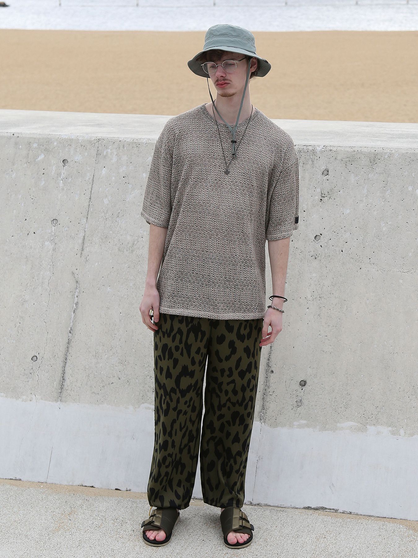 MIXED-MESH KNIT / メッシュニット Tシャツ / ミックスドナチュラル【QUOLT】