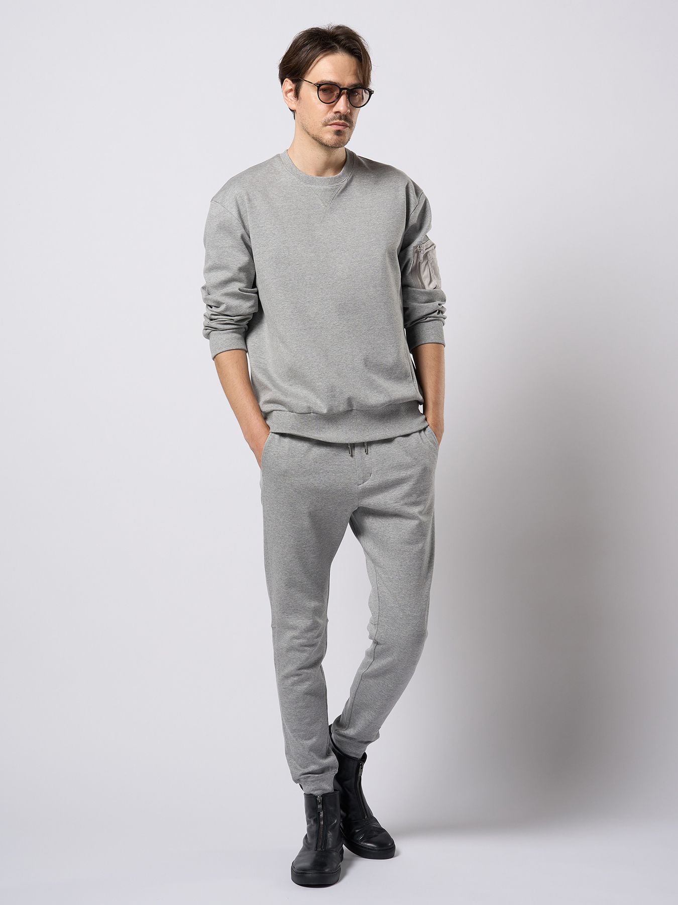 【予約品 9月23日(火) 締切】basic rib sweat pants / ベーシック リブスウェットパンツ / 杢グレー